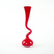 Red vase, Swing Vase, Danish design, manufactured by Normann Copenhagen
