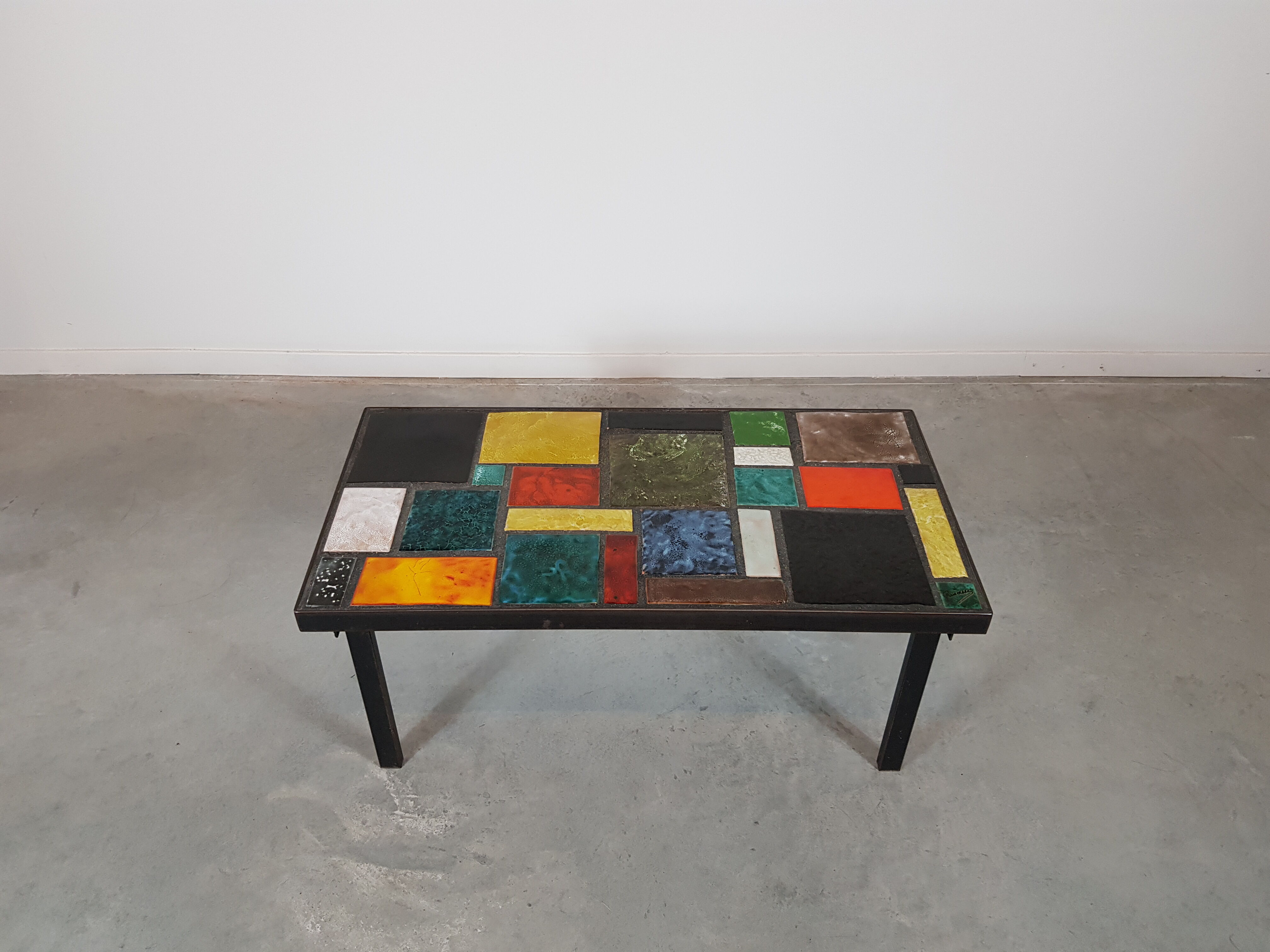 Ceramic base table signed "Princess"