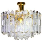 Murano glass light fixture in brass Palazzo, Kalmar, Austria, 1970s