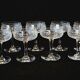 8 old champagne glasses in crystal engraved 1910