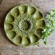 Vintage green ceramic oyster dish - Sarreguemines