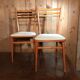 Paire de chaises vintage 1950-60 assise écru