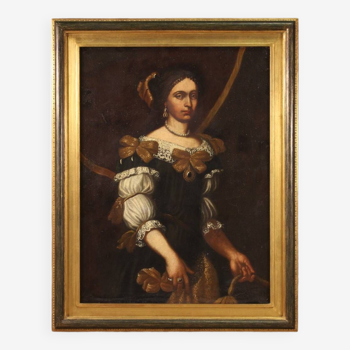 Grand portrait de dame du XVIIIe siècle