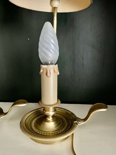 Pair of bronze hot water bottles and Empire-style painted sheet metal