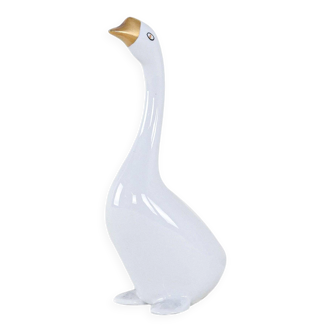 Porcelain goose figurine, Hungarian design, 1960s,manufactured by Holloháza