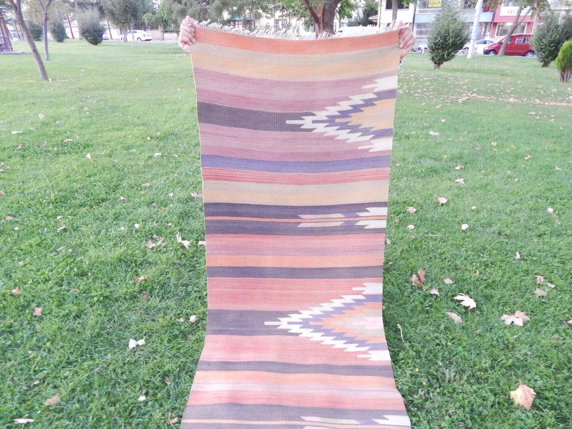 Vintage Turkish hallway rug 79x235 cm