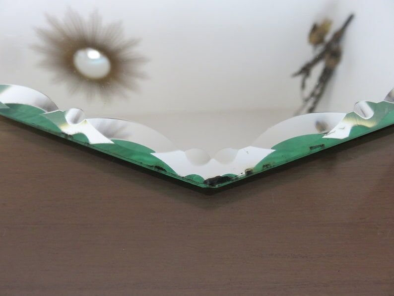 Beveled octagonal mirror 40s 50s 31x31cm