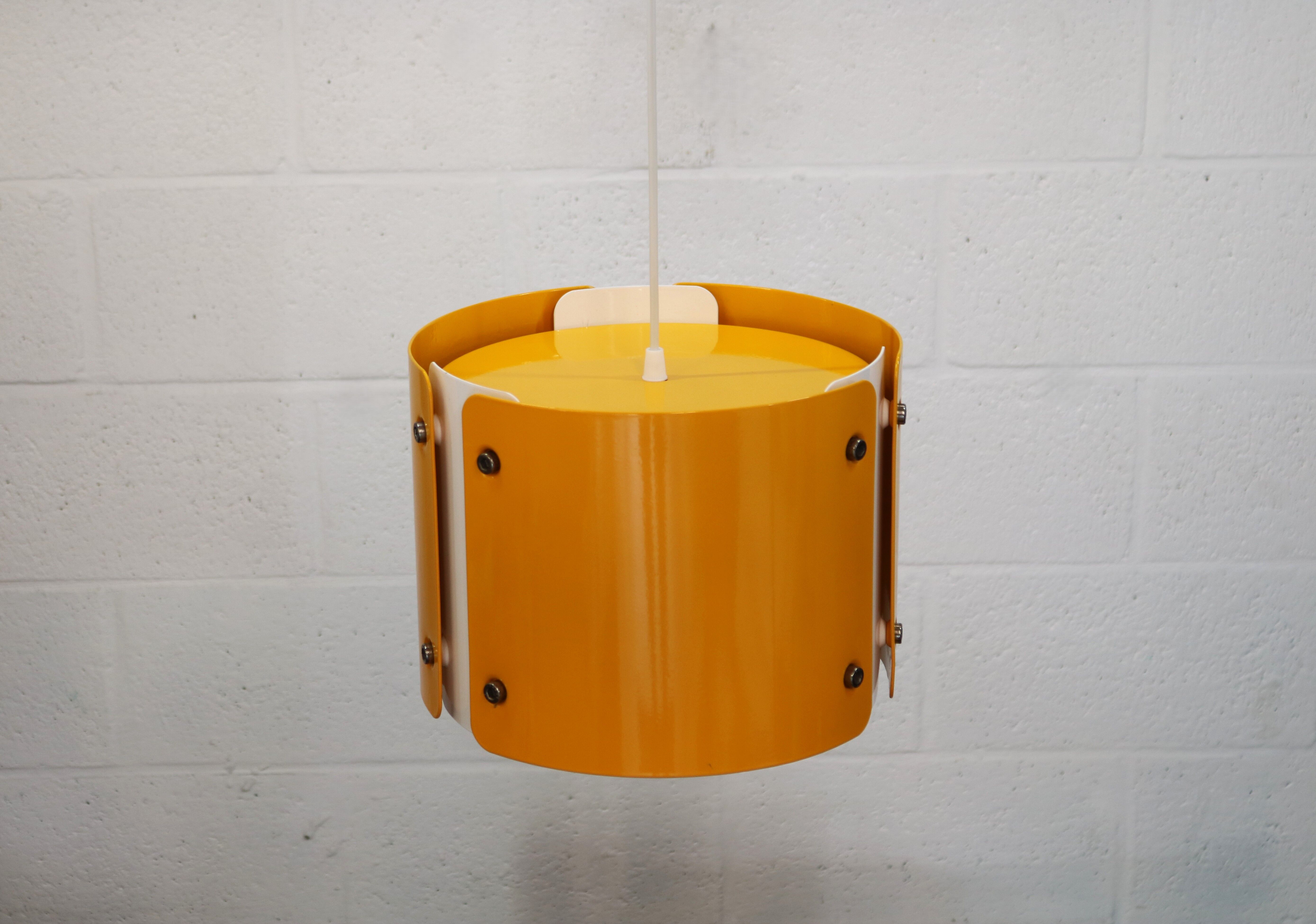 Modern Danish Pendant Lamp: Dark Yellow Metal, 1990s Design