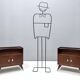 Pair of Elegant Walnut Nightstands with a Crystal Top Shelf