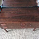 Dressing table in rosewood and ottoman leather, Denmark, 1960