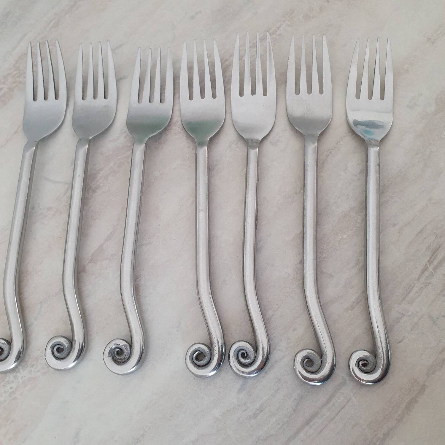 Twisted metal forks / spiral cutlery / twist