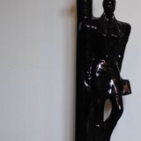 Black porcelain detective lamp, 80s