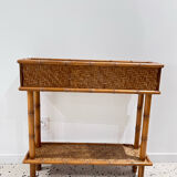 Vintage rattan planter