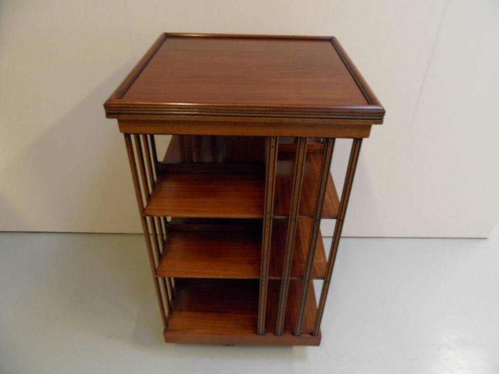 Antique mahogany revolving bookcase