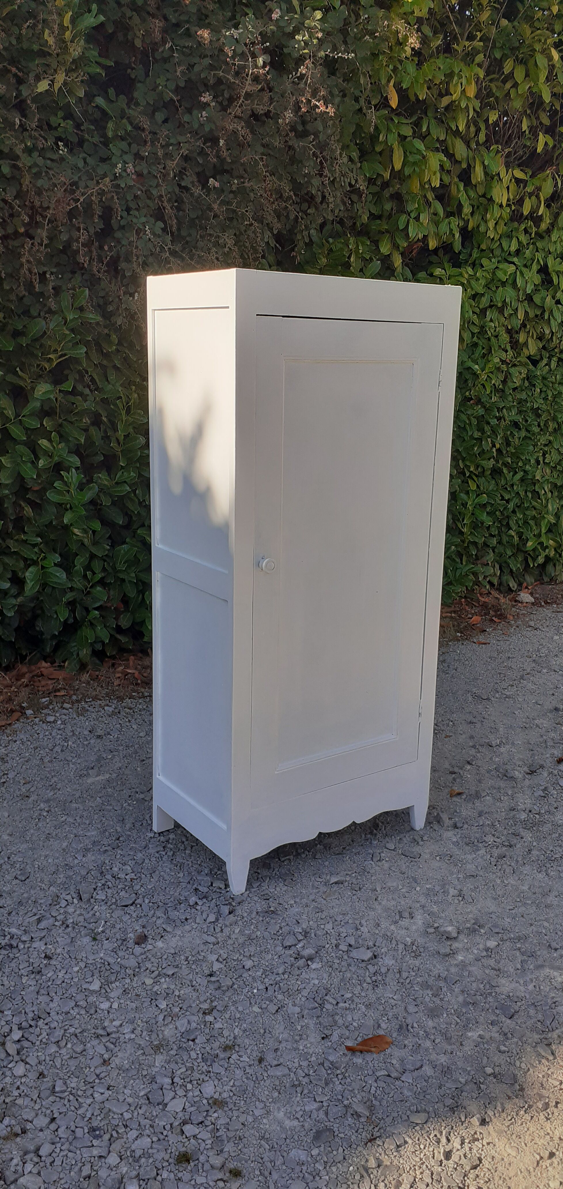 Armoire parisienne 1 porte 3 étagères blanc