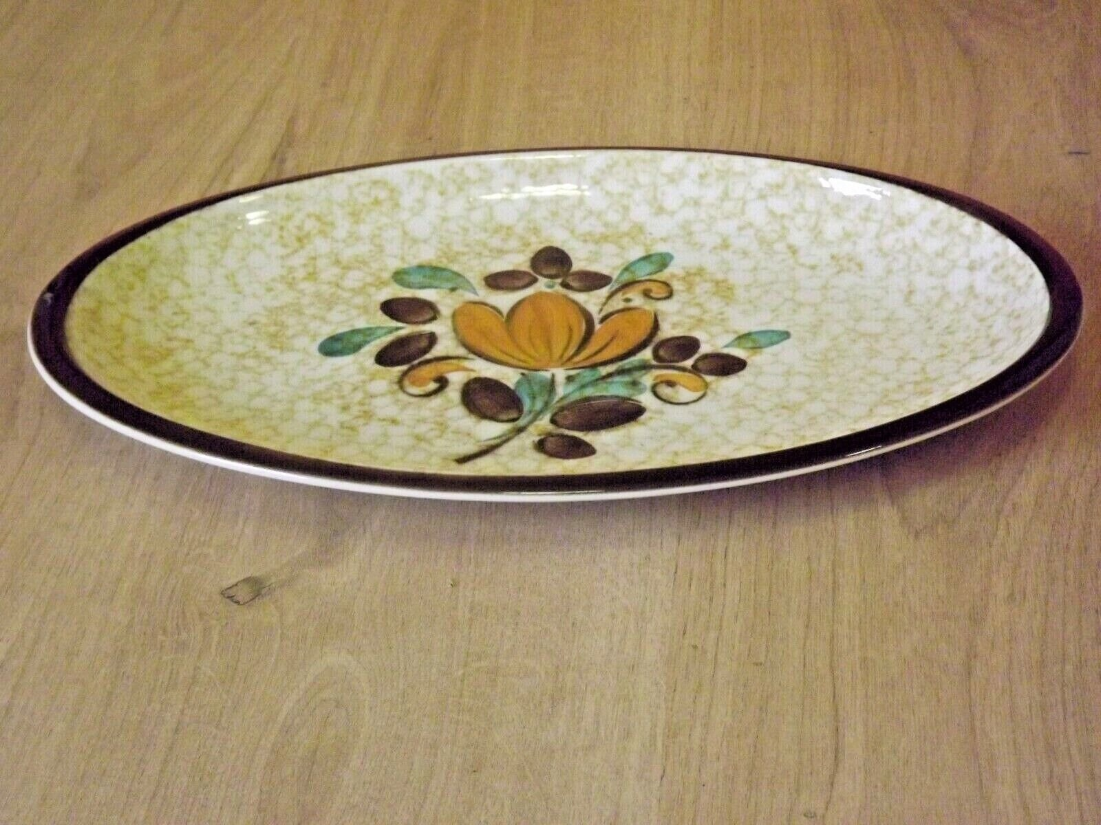 Vintage Boch La Louvière Corfou Collection Pair of Large Oval Serving Plates