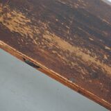 Table d'appoint ou bureau vintage en pin rustique français, années 1950
