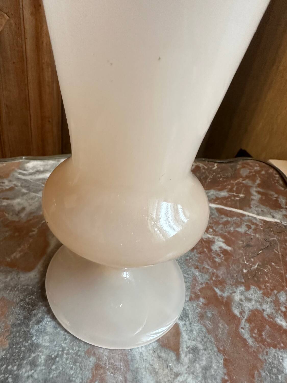 Pink Opaline Vase H 20 cm - 1950s