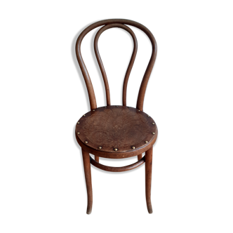 Chaise bistrot J&J Kohn assise décorée