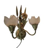 LS Italy - appliques murales vintage (2) - métal - doré - années 70