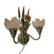 LS Italy  - vintage wall lamps (2)  - metal - gold - 70's