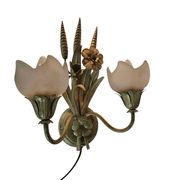 LS Italy  - vintage wall lamps (2)  - metal - gold - 70's