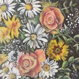 Large framed flower painting