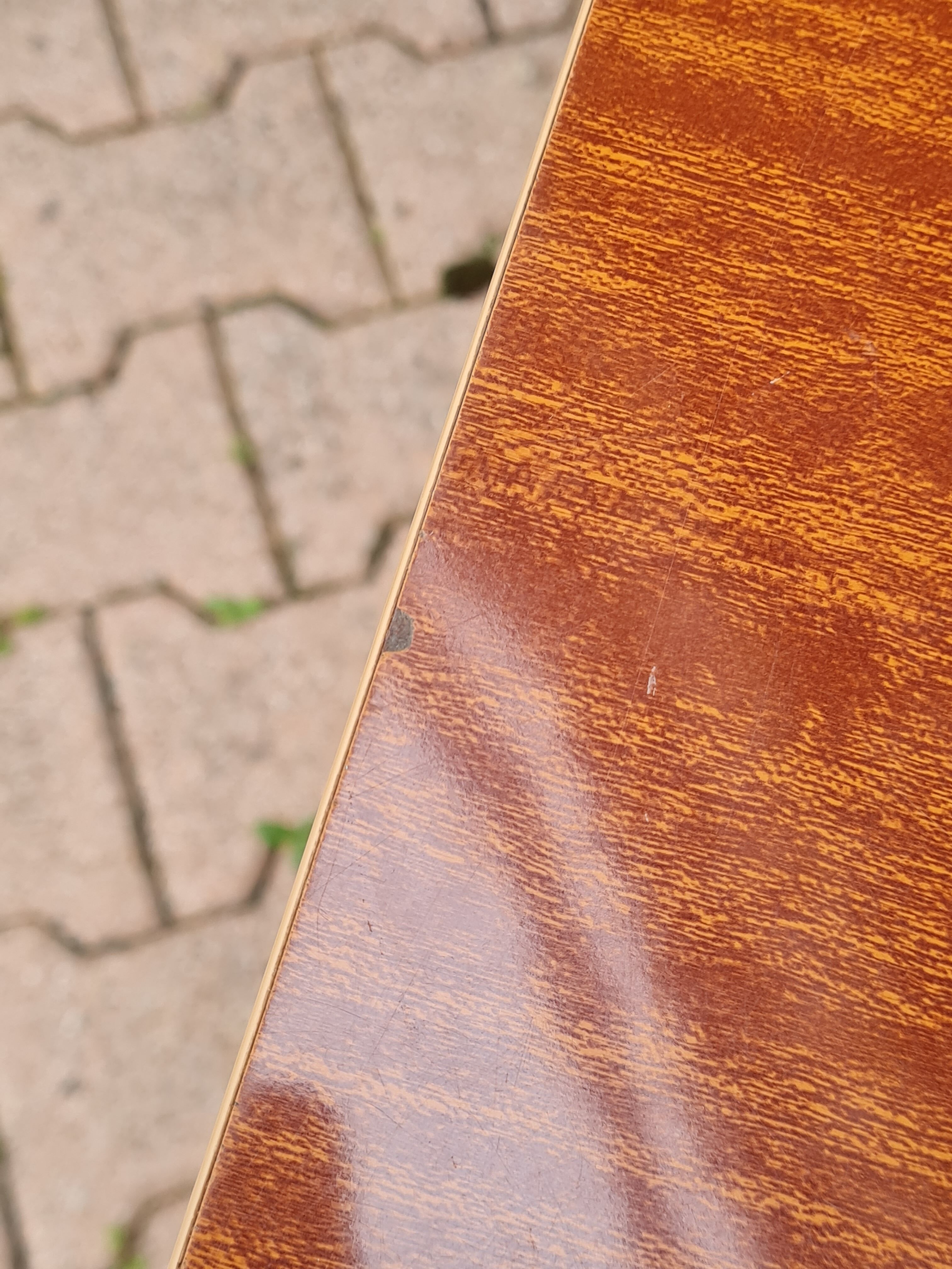 School desk in formica, wood and vintage metal - children's desk