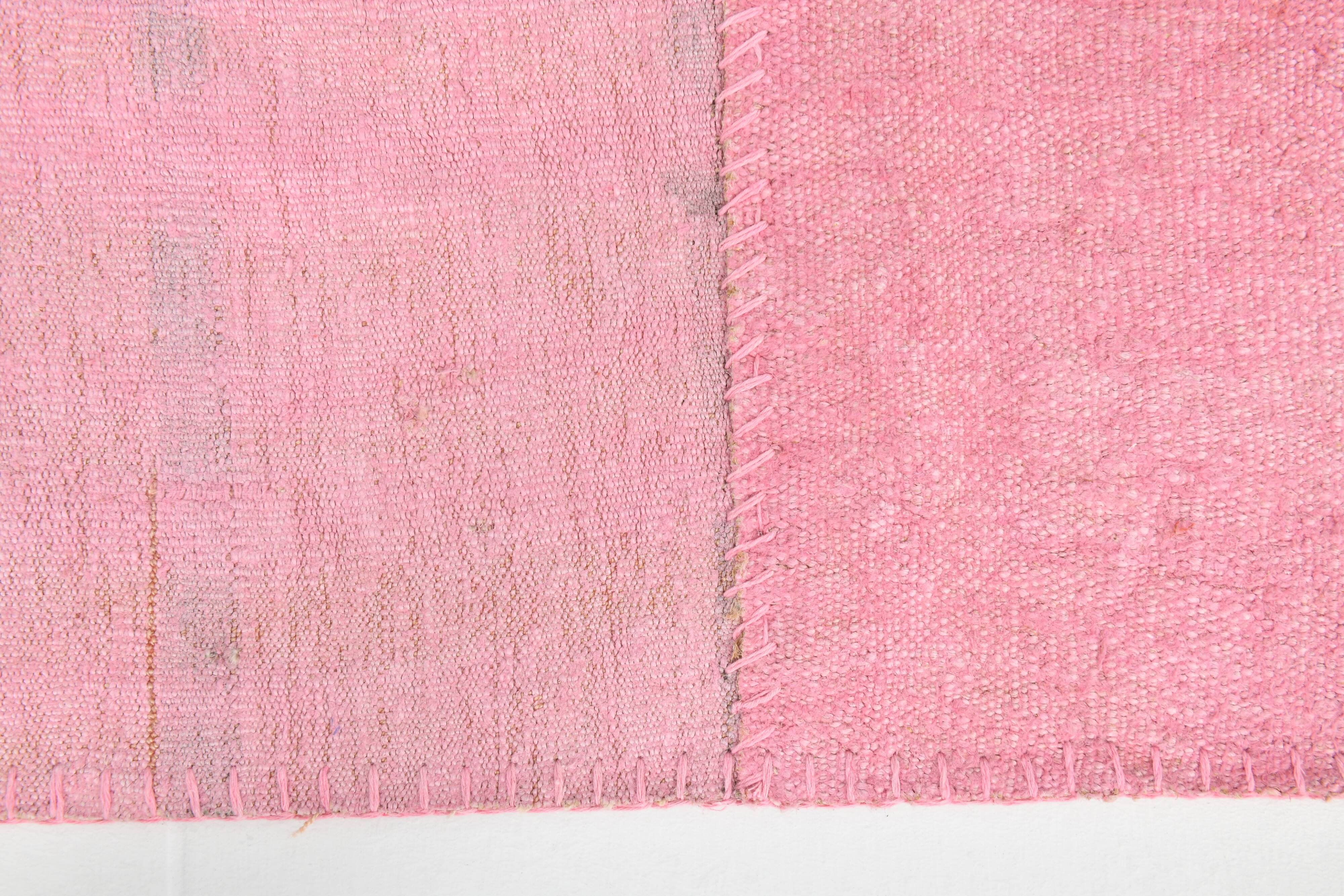 Large Pink Vintage Kilim Rug, 214x306Cm