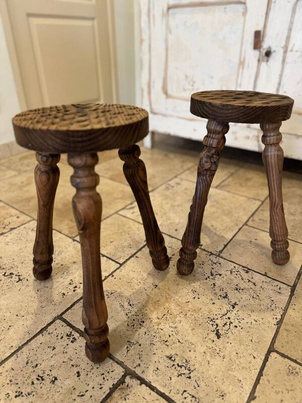 Duo tabourets tripodes
