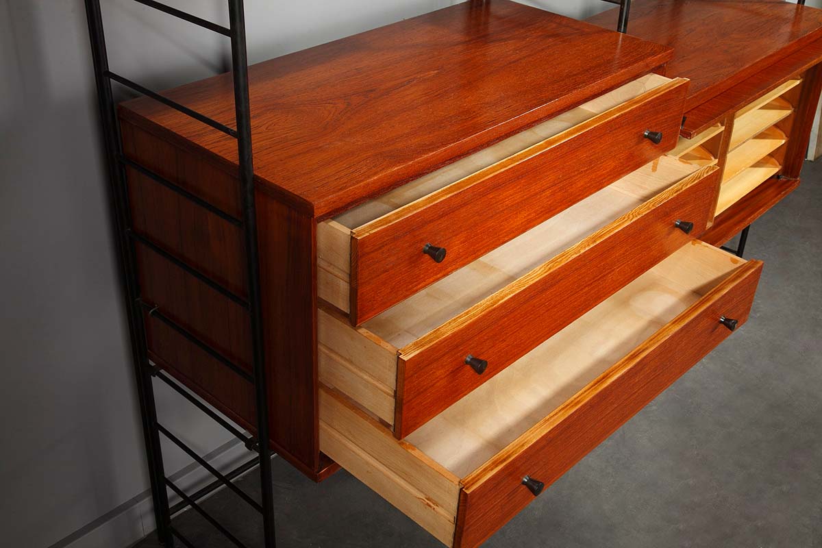 Scandinavian wooden bookcase from the 1960s