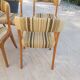 4 chairs wood and fabric 70s