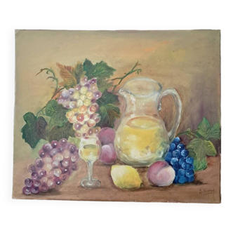 Still life canvas painting