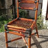 Vintage MacGuire chair in bamboo and canning