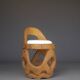 Chaise d'appoint en bois de palmier sculpté à la main, années 1970