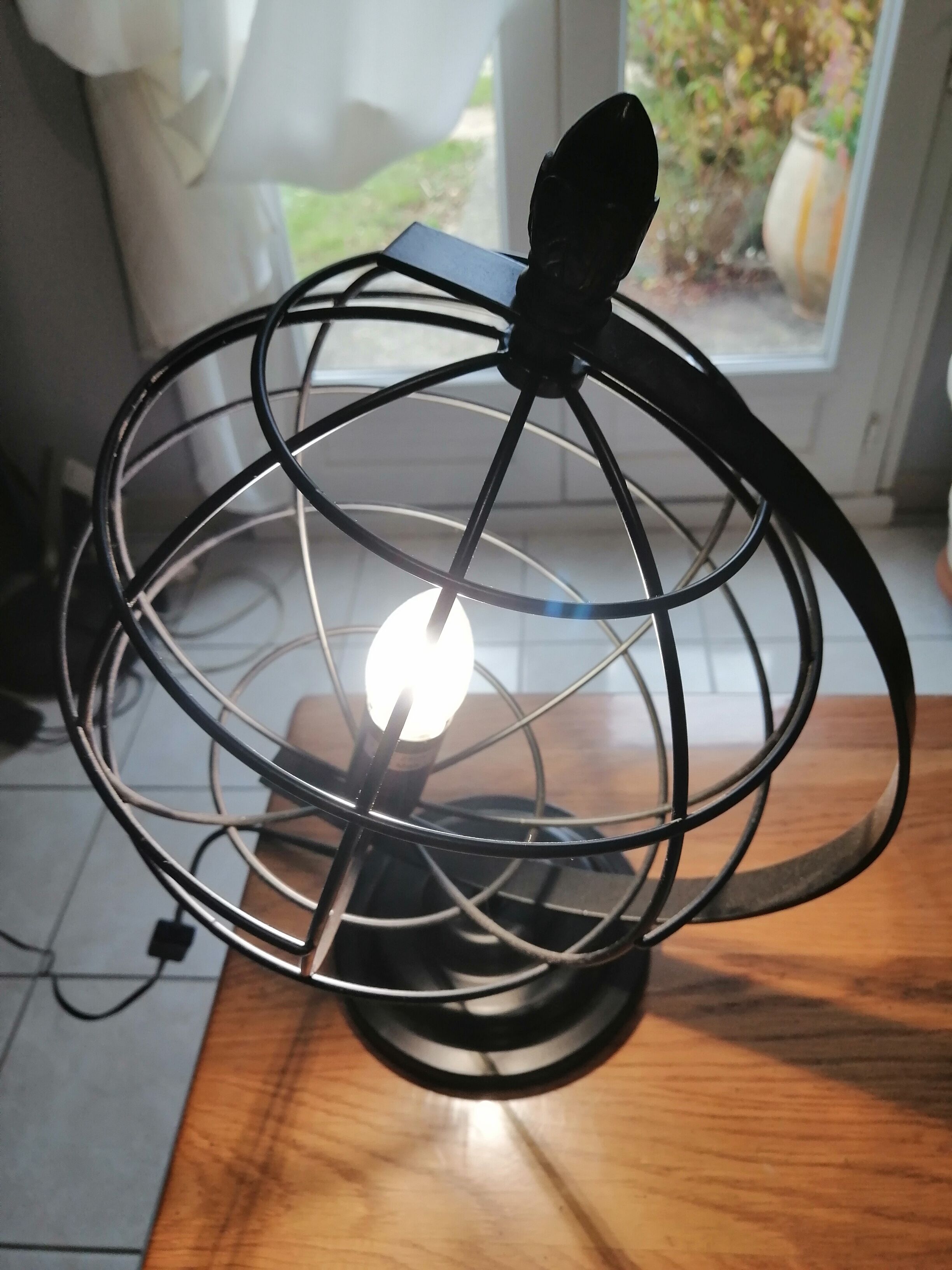Cage globe lamp