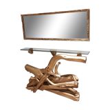 Shelf console and mirror unique piece