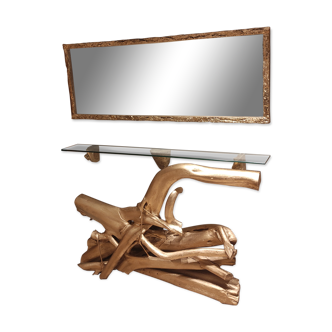 Shelf console and mirror unique piece