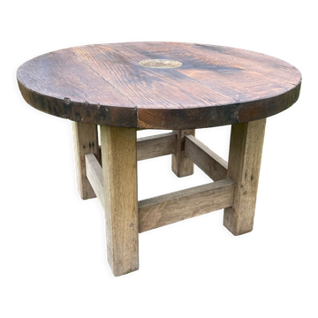 Industrial solid oak coffee table