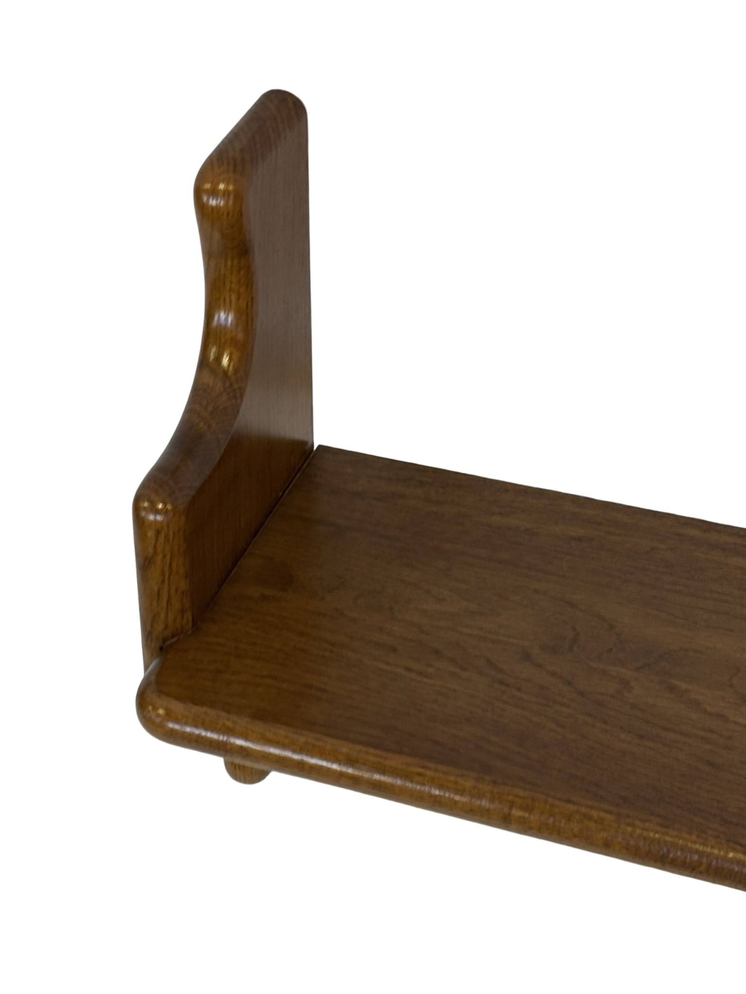 Vintage wooden wall shelve rack bookshelf in oak wood minimalist