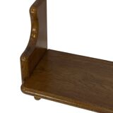 Vintage wooden wall shelve rack bookshelf in oak wood minimalist