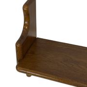 Vintage wooden wall shelve rack bookshelf in oak wood minimalist