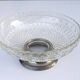 Glass and metal fruit bowl on pedestal, 1930s