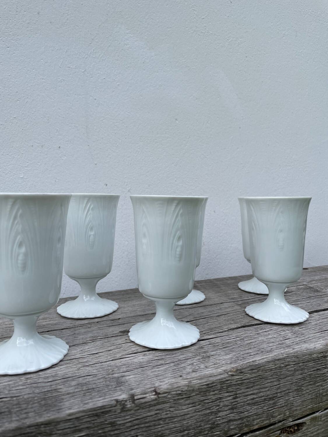Plain white mazagran cups Limoges Seignolles Edelweis