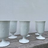 Plain white mazagran cups Limoges Seignolles Edelweis