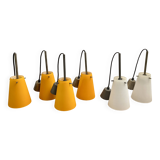 Orange and white glass pendant lights, 1970s