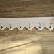 Old wall coat rack / 7 hooks / molding / baroque / white