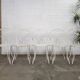 Table de jardin et chaises fer forgé blanc ancien