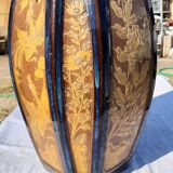 Vase chine en grés émaillé estampillé cachet en creux