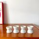 set of 4 earthenware diabolo egg cups early 20th century